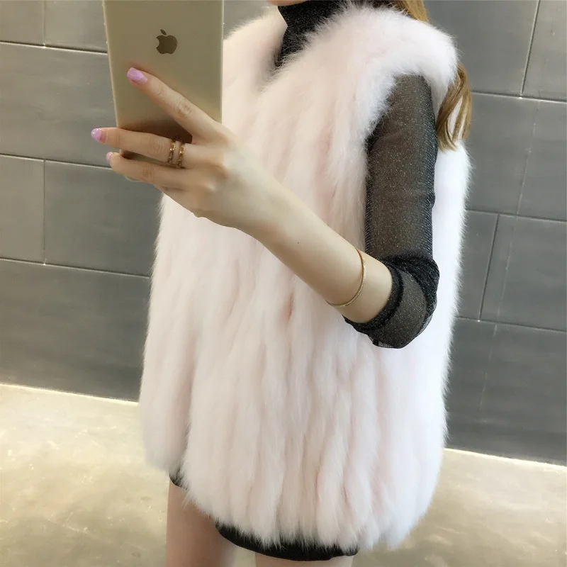 En Veste Baby Manteaux Mode De P4565 Renard 2018 Blue Ptslan Gilet Bonne pink Fourrure White Nouvelles Qualité creamy Doublure Réel Colour Femmes Luxe qOfYz