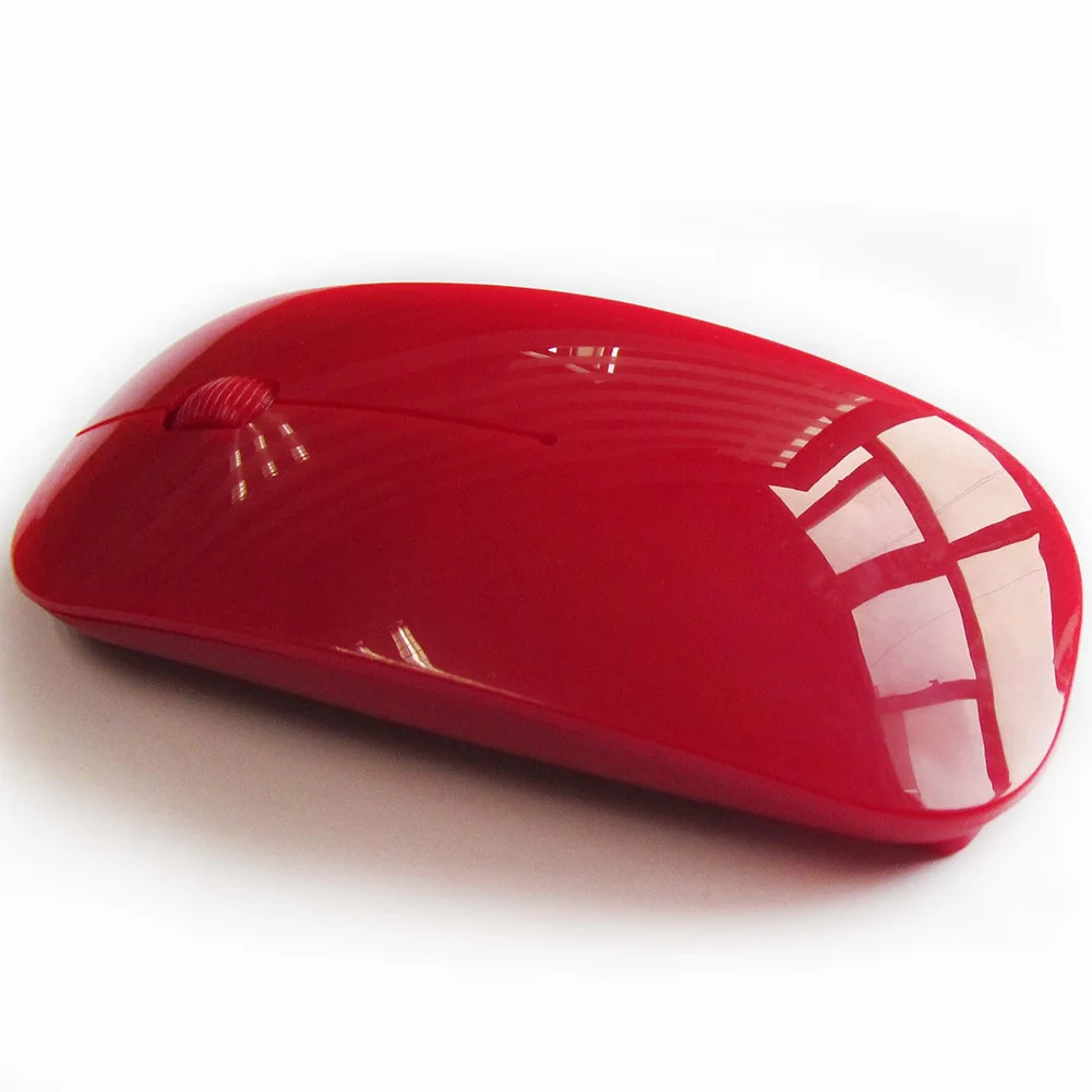 Беспроводная оптическая мышь 2,4 ГГц приемник USB ультра-тонкая компьютерная игровая мышь для ноутбука/настольной мыши Sem Fio Прямая поставка - Цвет: Red