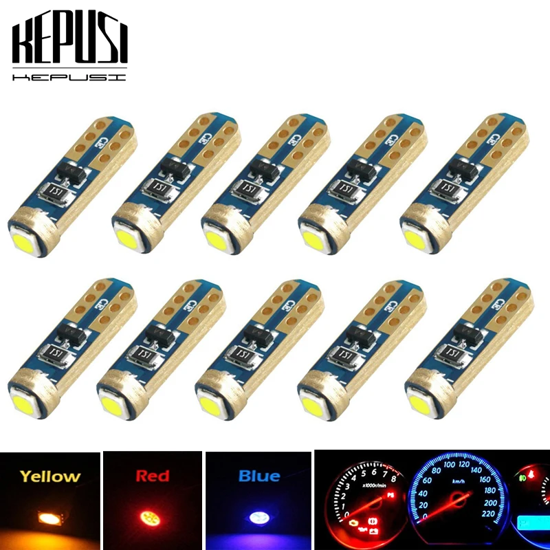 10x T5 3030 SMD led подсветка приборной панели автомобиля манометр инструмент боковой