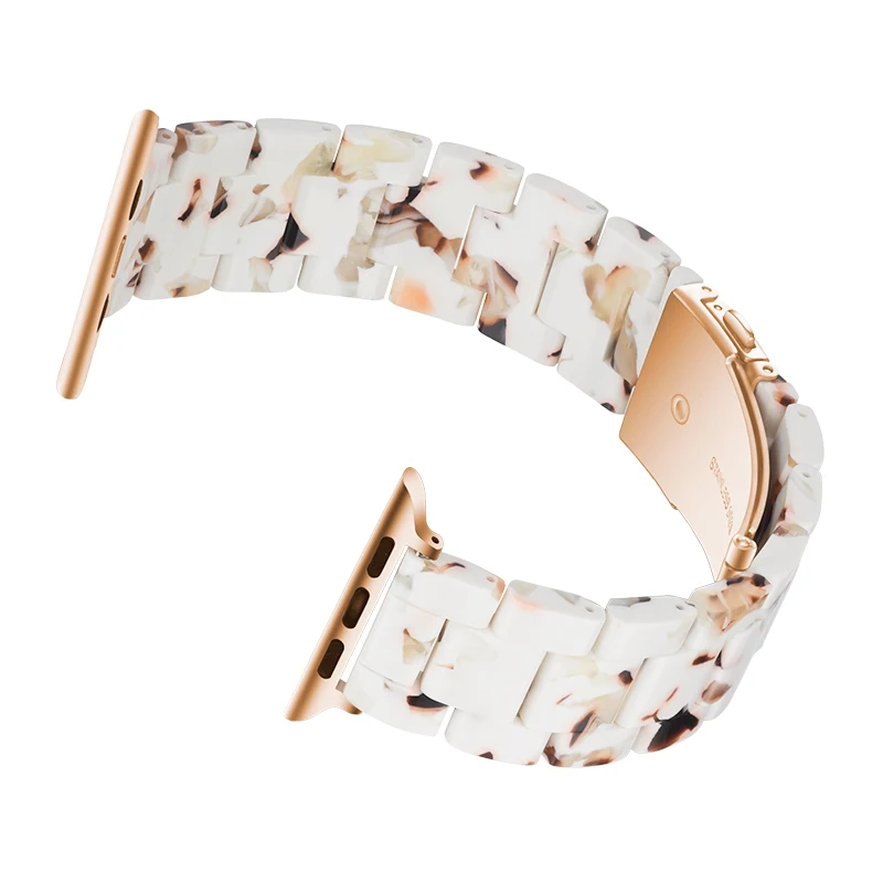 New Resin Apple Watch Band Accessories 20/22/38/40/42/44mm Immitation Ceramic Flat Mouth Pin Buckle Watch Straps Belts Bracelet New Resin Apple Watch Band Accessories 20/22/38/40/42/44mm Immitation Ceramic Flat Mouth Pin Buckle Watch Straps Belts Bracelet