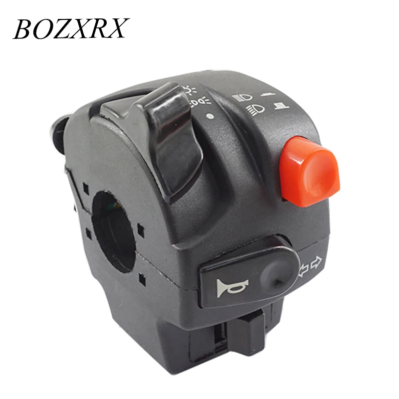 

BOZXRX 7/8'' Motorcycle Handlebar Horn Turn Signal Light Control Switch Assembly Beam Headlight Fog Light Push Button Switch