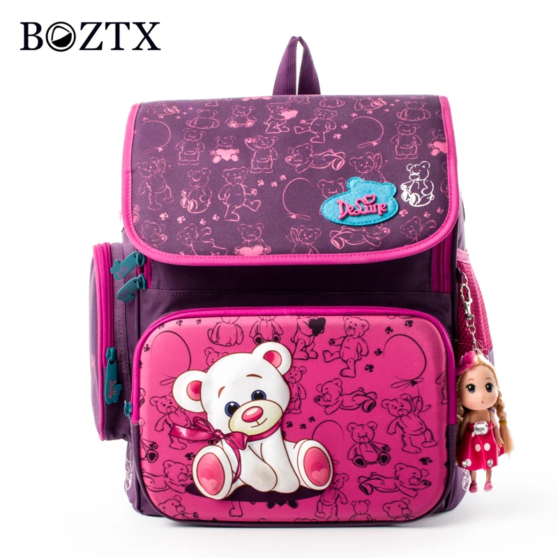 

2018 New BOZTX Authentic School Bag Backpacks Bears Printing Schoolbags for Girls Boys Adorable Backpack for Primary Students