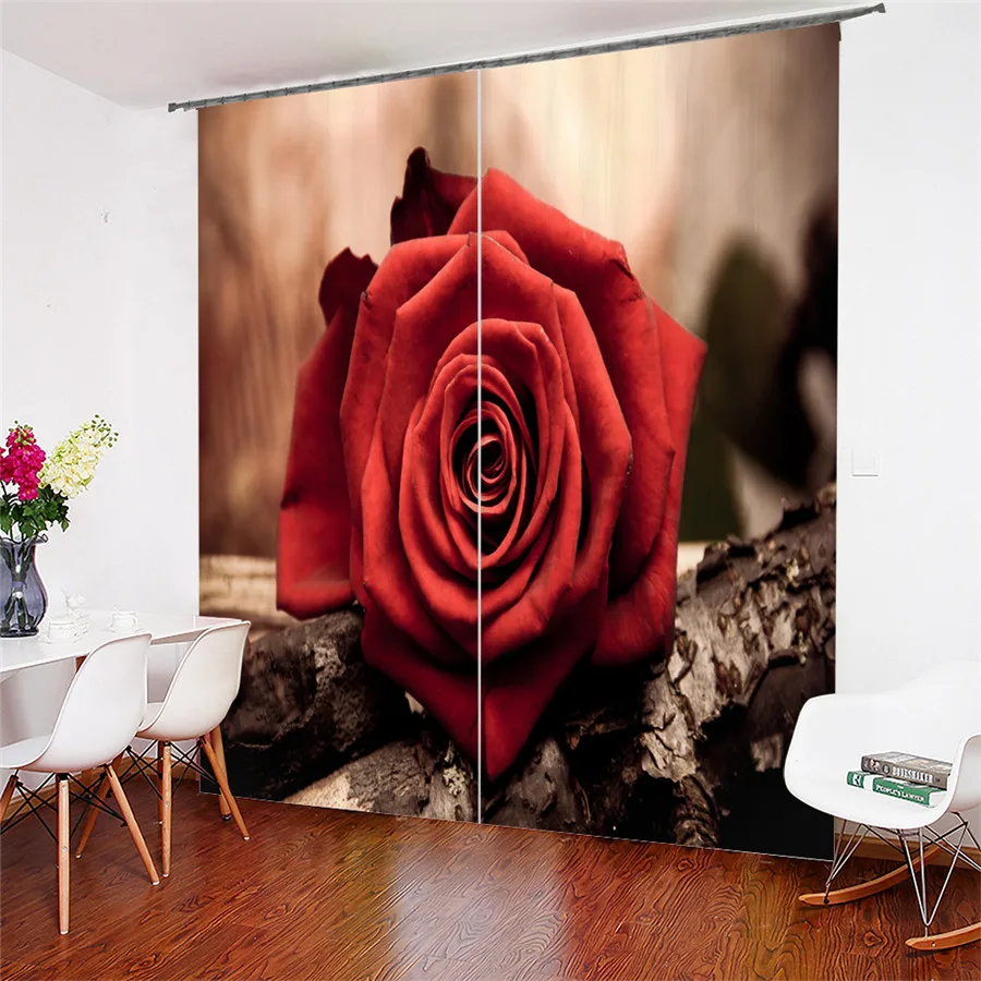 

3D Window Curtain Flower Print for Living Room Bedding Room Home Decor Tapestry Wall Carpet Drapes Cotinas