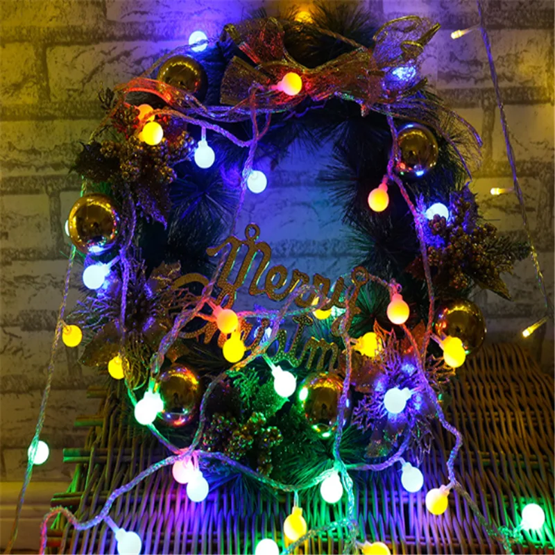 Рождественское украшение в виде шара светодиодные гирлянды рождественские украшения гирлянды с шариками елочные украшения Новогодний Декор для дома. Q