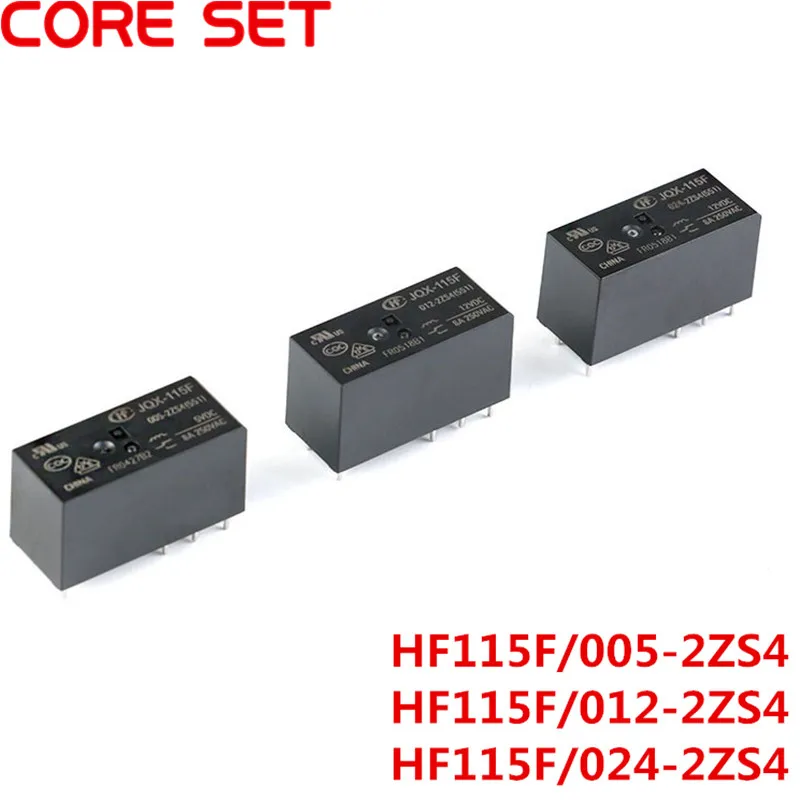 Реле HF115F 012 2ZS4 12 в пост. Тока 5 В 24 8A 250 8 пин 024 JQX 115F|Реле| |