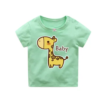 

OKLADY 2019 New Baby Boys Girls T-Shirts Toddler Summer Cartoon Letter Print Tee Shirt Tops Cute Giraffe Kid Girls Cotton Tshirt