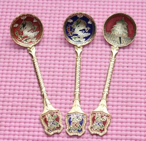 wholesale-10Pcs-Traditional-Chinese-Panda-Dragon-Facial-makeup-Cloisonne-Spoon(4)