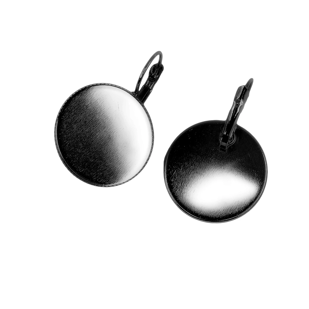 12 Pieces Earrings Round Cabochon Empty Base Bezel Earring Tray Cameo 25mm DIY Resin Base Findings