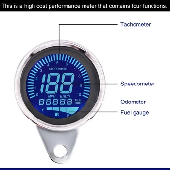 

12V universal motorcycle digital speedometer LED backlight odometer instrument panel backlight instrument light accessories New