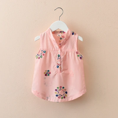 VIDMID/блузки без рукавов для маленьких девочек Летняя одежда топы для девочек, рубашки рубашка на бретелях детская одежда 7071 03 - Цвет: as photo