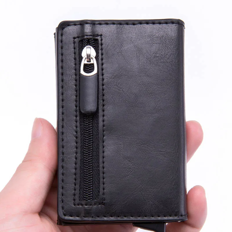 Мужской Rfid кошелек держатель для карт стикер визиток карман монет металлический