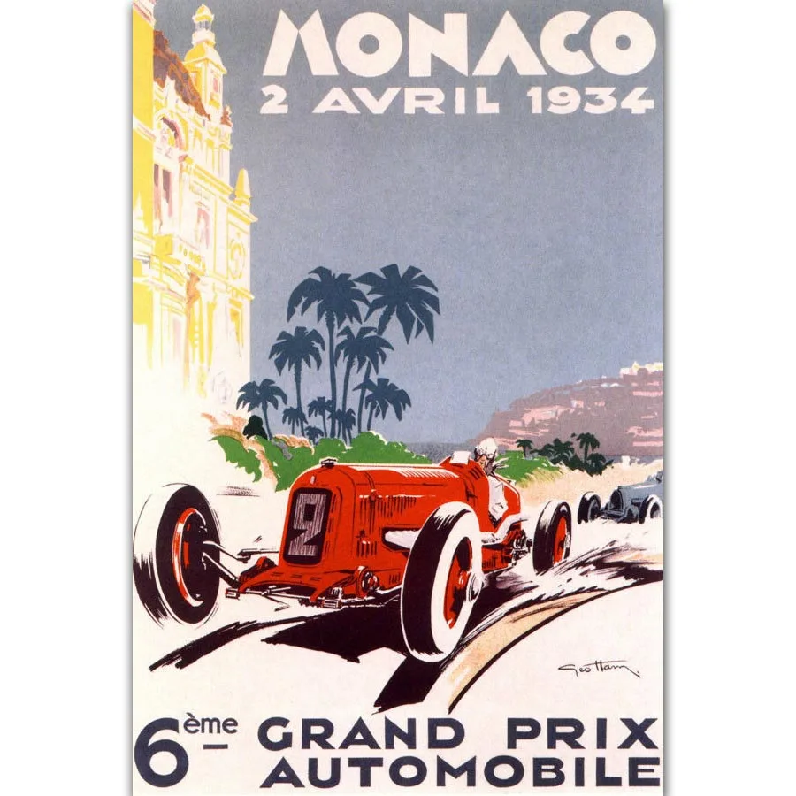 FX629 хит 1934 Monaco Grand Prix классический ретро гоночный автомобиль новый