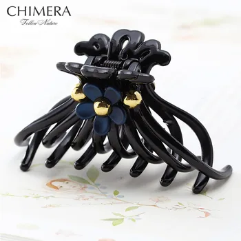 

CHIMERA Simple Plastic Hair Claws Trendy Black Acrylic Hair Clips Crab Clamp Women's Flower Crab Fashion Hairpin Accessories