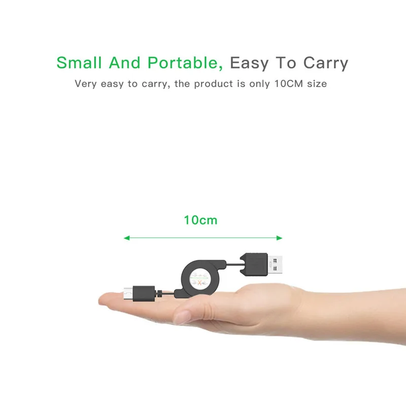 USB C кабель type C портативный зарядный кабель Выдвижной Быстрый type-C зарядный Телескопический шнур для samsung S8 a50 Huwei P30 pro USB C