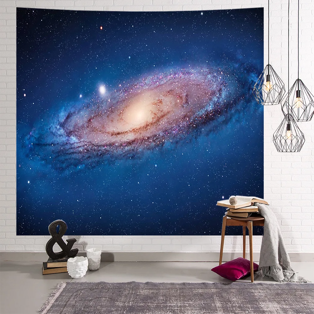 Galaxy Psychedelic Star Tapestry Wall Hanging Lightweight Polyester Fabric Forest wall hanging Decoration Home