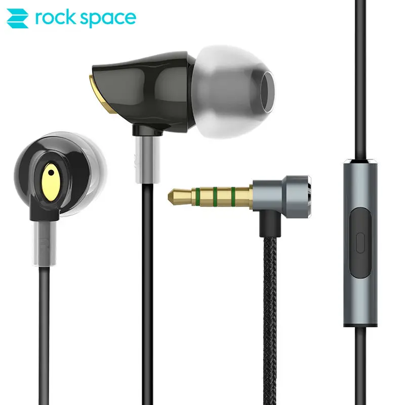 

ROCK Original Zircon Stereo Earphone 3.5mm In Ear Earphones with Microphone for iPhone Samsung/xiaomi Huawei iPad clear sound
