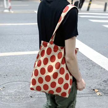 

Red Cute Eco Large Canvas Women Messenger Shoulder Crossbody Bag Girls Shopper Bags Funny Beach Zipper Foldable Shopping Totes