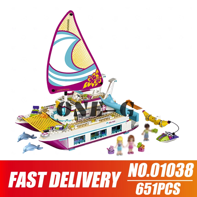 Строительные блоки Sunshine Catamaran 10760 614 шт совместимые legoinglys друзья 41317 кирпичи