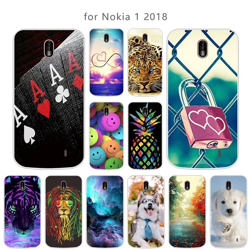 4.5 inch Case for Nokia 1 2018 DIY Silicone Skuli Phone Cases Funda Transparent Soft TPU Back Cover Capa |
