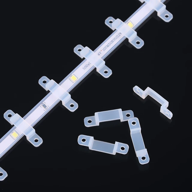 New LED Strip Light Fastener Clips LED Strip Lights 5050 5730 3528 2835 Clips Flexible Mounting