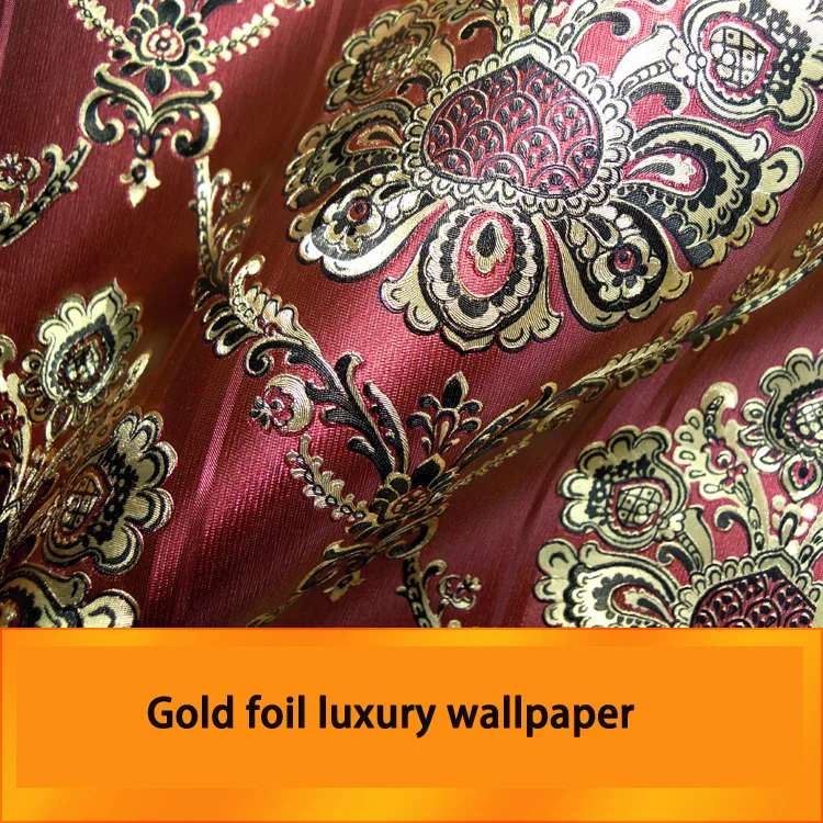 

Red Gold foil luxury wallpaper for living room background wallpaper for wall