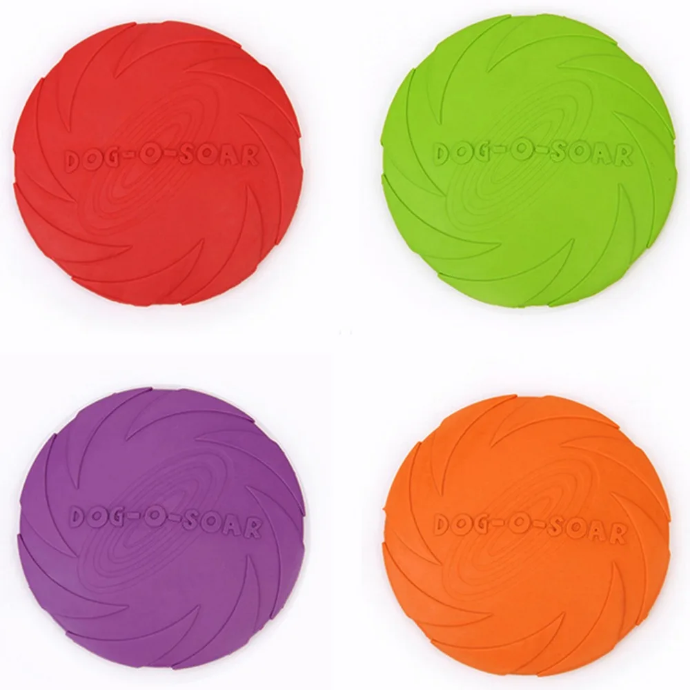 

2019 Best selling Pet toys New Large Dog Flying Discs Trainning Puppy Toy Rubber Fetch Flying Disc Frisby 15cm 18cm 22cm