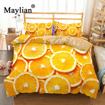 

3d fruit orange lemon pineapple Bedding Set Mandala Quilt Cover Peace Design Bed Set Bohemian Bedclothes 2-3pcs BE1129