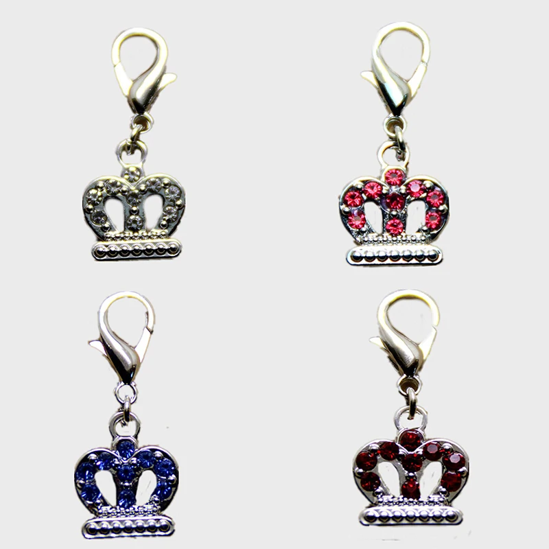 

Rhinestone Crown Collar dog Charm Pet Jewelry Cat dog collars pendant Bone Necklace Collars Puppy collar small dogs Accessories