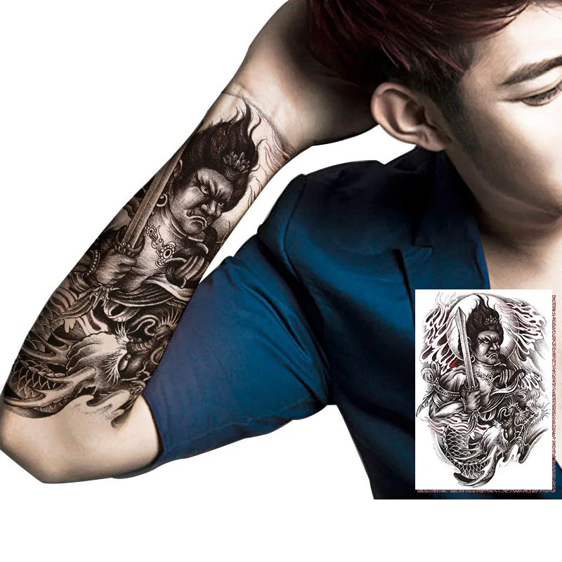 248 30 De Réductionmanzilin 5 Piècesensemble Noir Faux Tatouage Pour Hommes Femmes Bouddhiste Bras Corps Art Temporaire Tatouages Autocollants