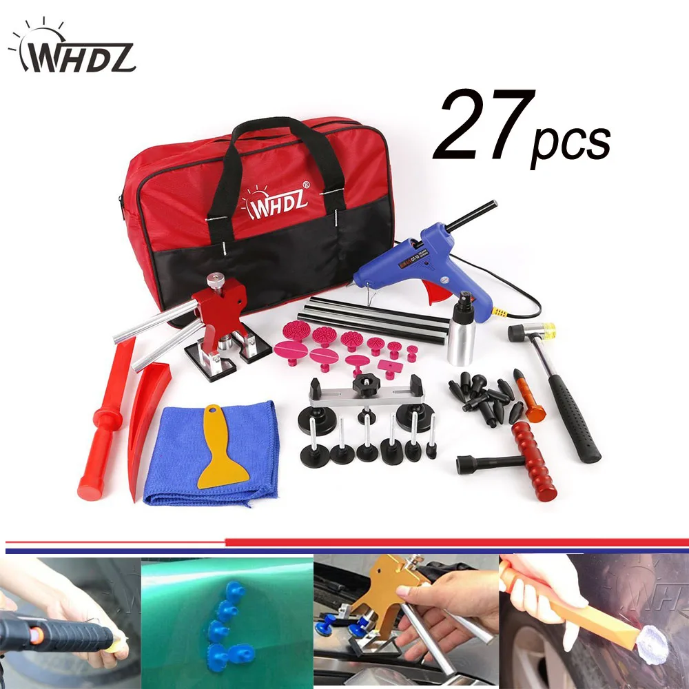 

27pcs Hail Damage Repair Kit Auto Car Dent Removal Dent Puller Kit Fix Ding PDR Dent Lifter Paintless Hail Repair Tool Kits