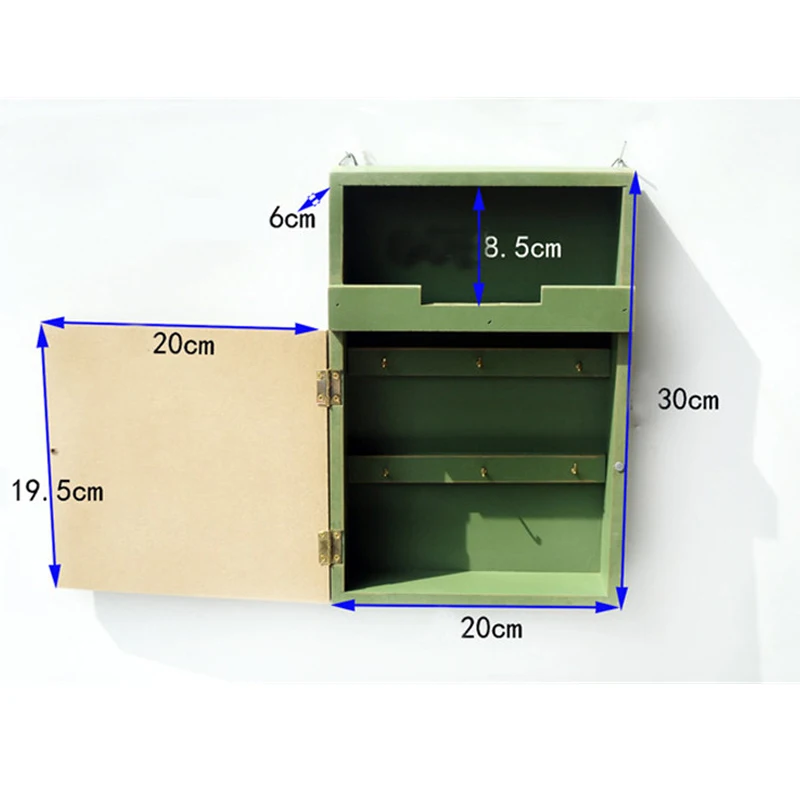 Деревянный стеллаж для хранения ключей, домашний декоративный органайзер, держатель для хранения мелочей, Подвесной Настенный Чехол для хранения, Зеленая Деревянная Полка