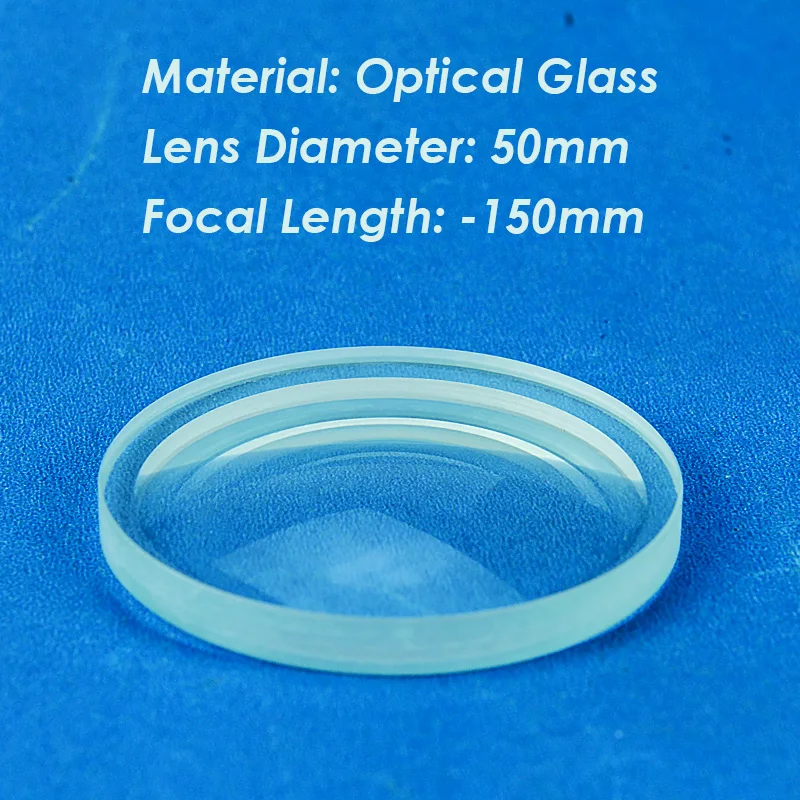 50 мм оптическое стекло фокусное расстояние-150 мм оптика Плано Вогнутые стеклянные линзы 2 шт