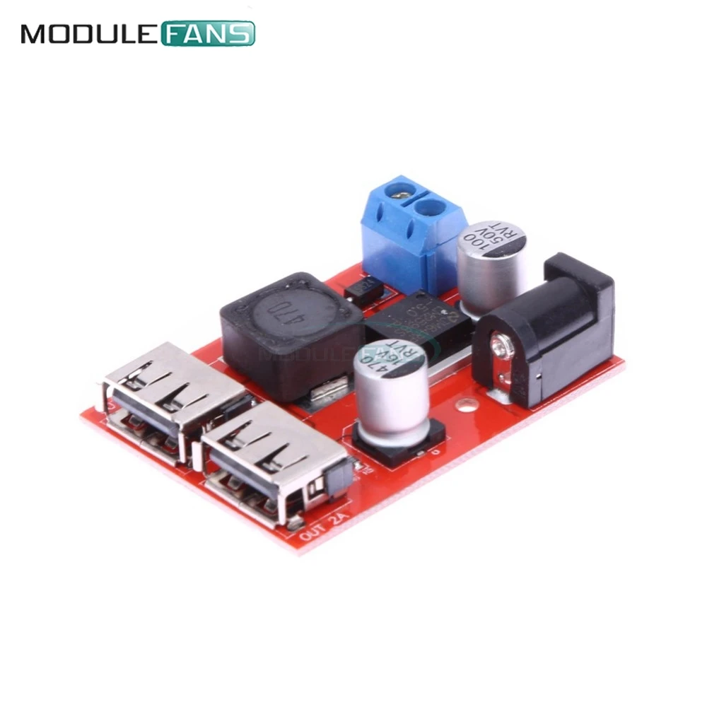 LM2596 LM2596S двойной USB DC 9 в 12 В 24 36 до 5 3A понижающий преобразователь Плата