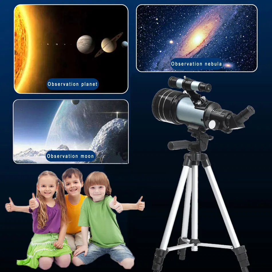 F30070 монокулярный телескоп астрономический Профессиональный finderscope 48 градусов зенитное зеркало со штативом наружный монокулярный зум