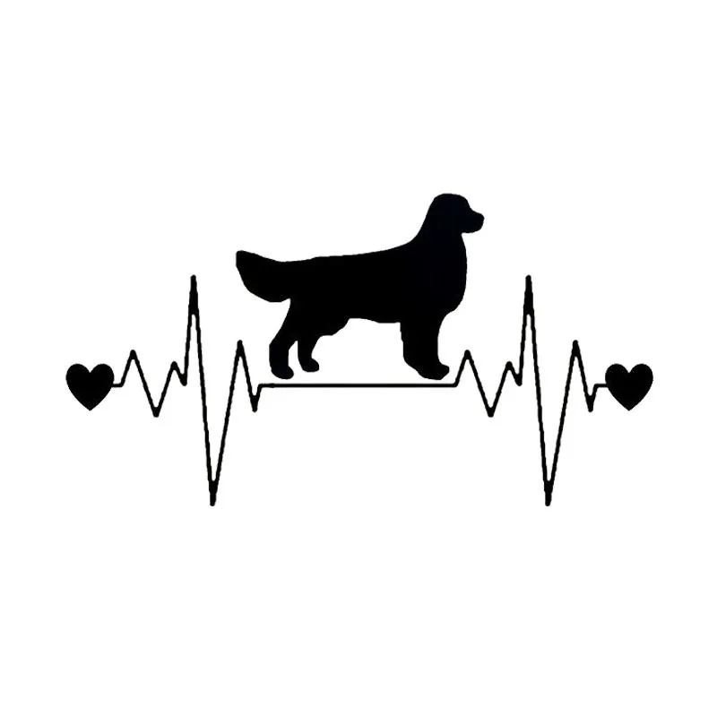 20-3-10-8CM-Golden-Retriever-Heartbeat-Lifeline-Vinyl-Decal-Car-Stickers-Car-Styling-Truck-Accessories