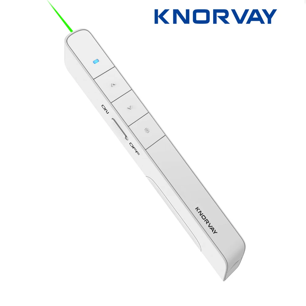 Knorvay N75 التحكم عن بعد الصفحة تحول الأخضر مؤشرات ليزر قلم ليزر عرض مقدم القلم 2.4 GHz مقدم لاسلكي