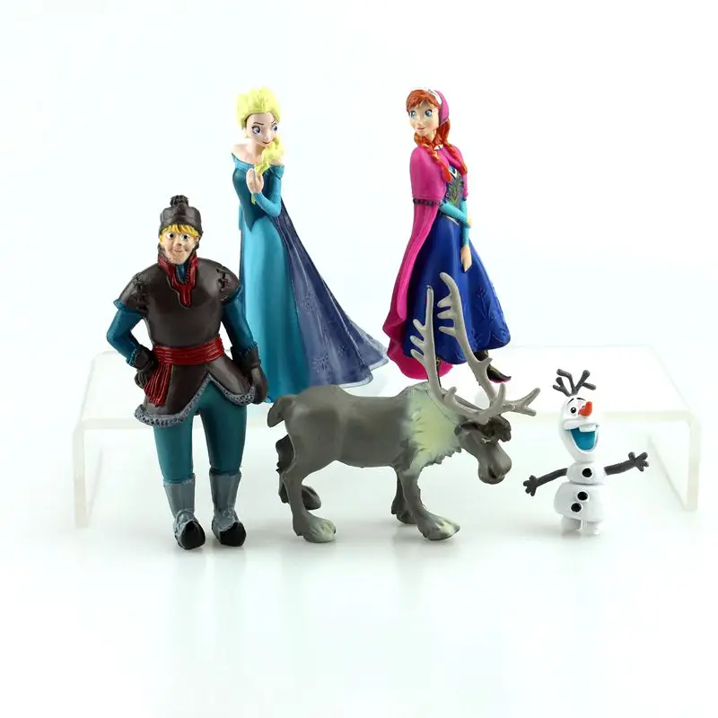 Disney Princess Toys Frozen 5pcs Anna Elsa Kristoff Sven Olaf Pvc Action Figures Model Dolls Collection Birthday Gift Kids Toys