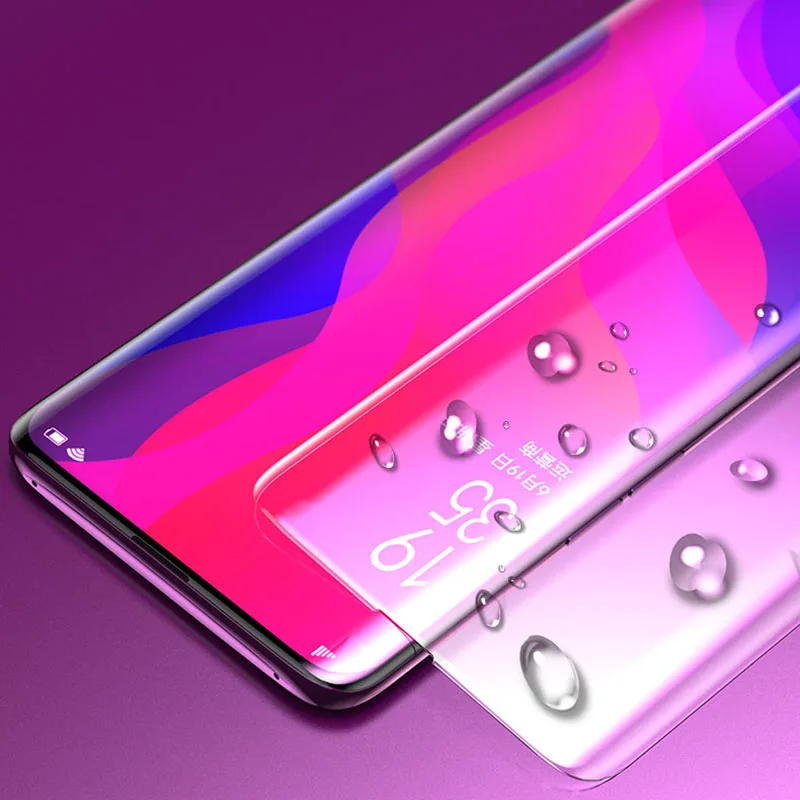 Полное покрытие жидкий клей UV закаленное Стекло для OPPO Find X Экран протектор