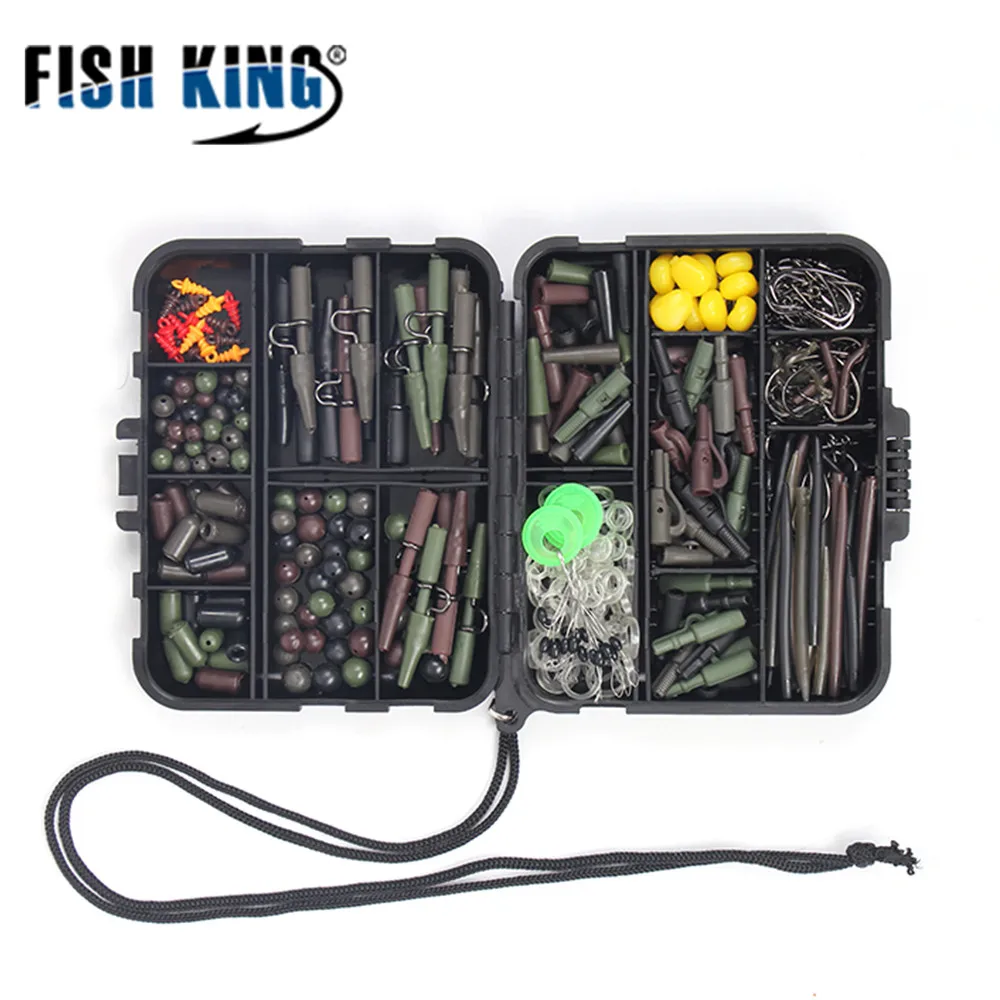 Рыболовные крючки FISH KING набор фидерных снастей 310 шт. комбинированная коробка