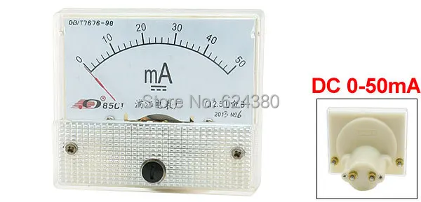 DC 0-50mA 50mA Analog Ammeter Panel AMP Current Meter Gauge 85L1 Amperemeter | Инструменты