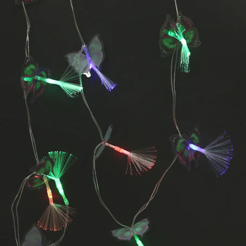 HAOCHU 3 м Рождество светодиодный бабочка Одуванчик оптическая струна из волокна светильник для свадьбы сад вечерние украшения батарея питание