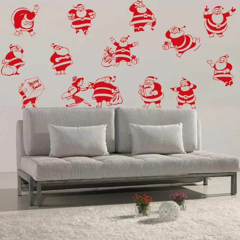 Merry christmas wall stickers christmas decorations Santa Claus Vinyl