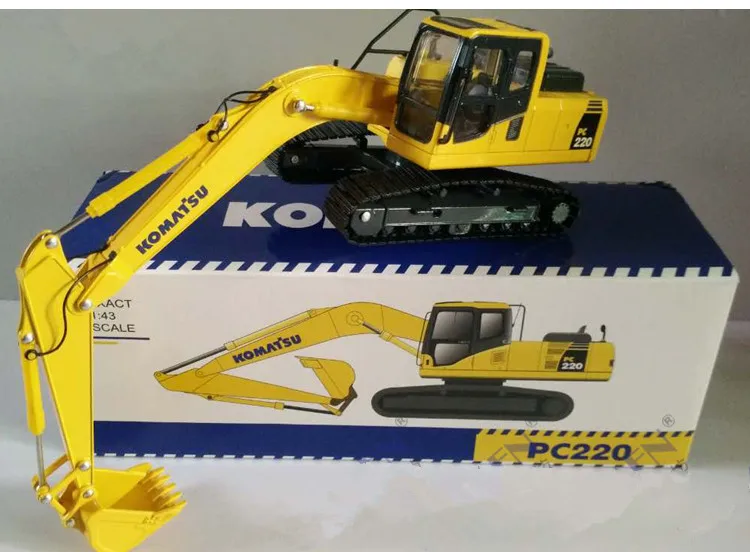 Литая игрушка модель 1:43 Масштаб Komatsu PC220-8 гидравлический экскаватор с металлической дорожкой для сбора, украшения, подарок