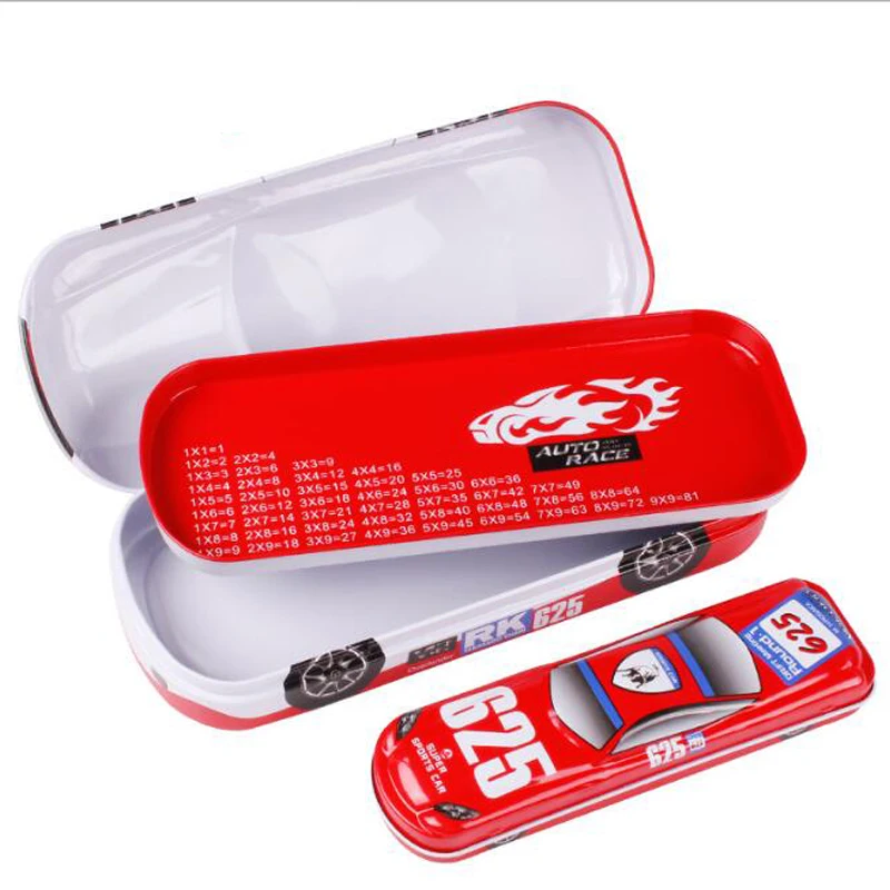 1pcs Set Creative Car Double Layer Pencil Case Boy Stationery Iron Pencil Box To Send Small Pencil Case Office School Supplies Pencil Cases Aliexpress