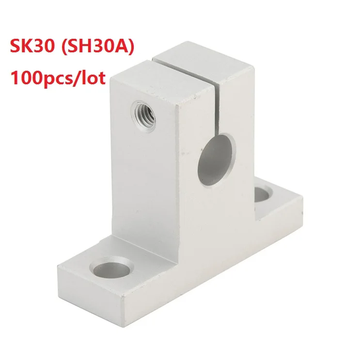 

100pcs/lot SK30 SH30A inner diameter 30mm shaft Linear rail shaft support bearing end bearings CNC router 3D printer parts