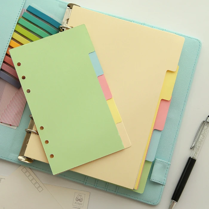 

Candy Color Colorful Sweet DIVIDER Separate Page Simple But Good Match for 6 Holes Loose Leaf Notebook Agenda Planner Filofax