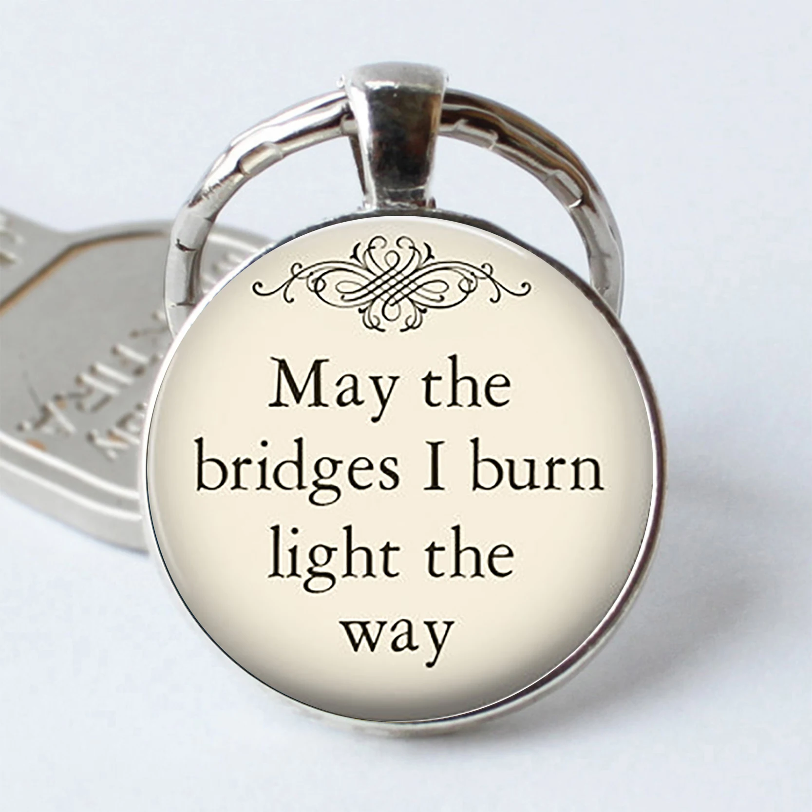 May The Bridges I Burn Light The Way Pendant Funny Quote Jewelry Inspirational Quote Jewelry Car
