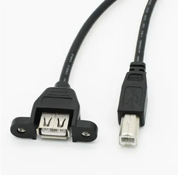 

1M/3.2ft Printer Port USB B Male to USB A Female Panel Mount Data Cable Line