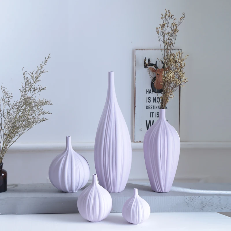 

Nordic TV cabinet living room decoration fresh flower ceramic flower inserted European small vase simple home desktop furnishing