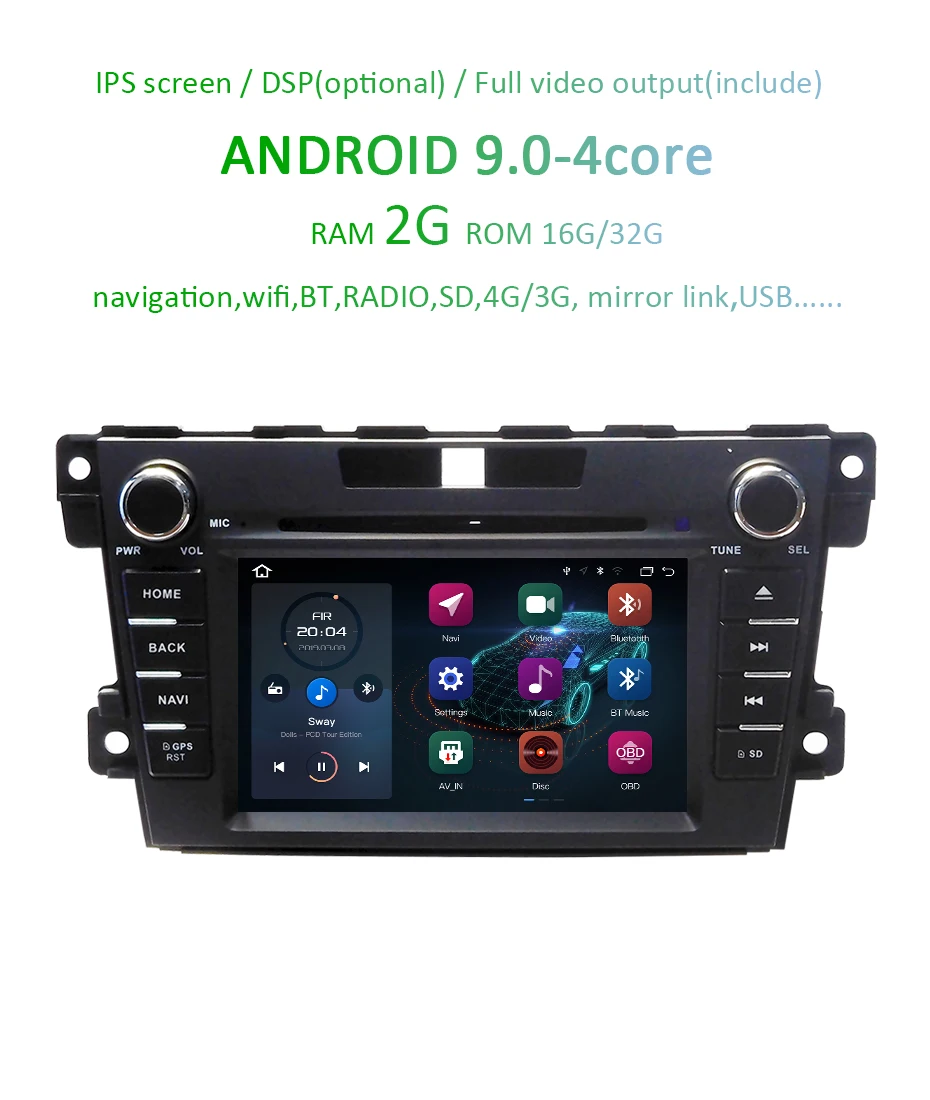 Sale IPS 4G 64G Android 9.0 DSP AV Output 2 DIN DVD PLAYER For mazda cx-7 CX 7 CX7 2008-2009 Navigation GPS Radio Multimedia Audio 2 Sale IPS 4G 64G Android 9.0 DSP AV Output 2 DIN DVD PLAYER For mazda cx-7 CX 7 CX7 2008-2009 Navigation GPS Radio Multimedia Audio 2